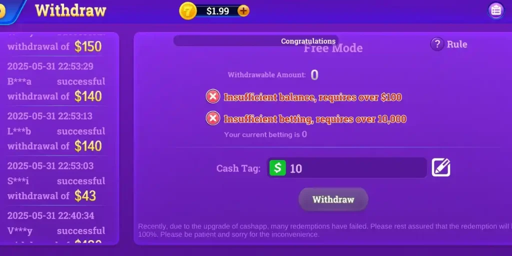 champion 777 withdraw